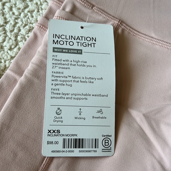 NWT Athleta Inclination Moro Tight Leggings (XXS)- Pink - Picture 3 of 3